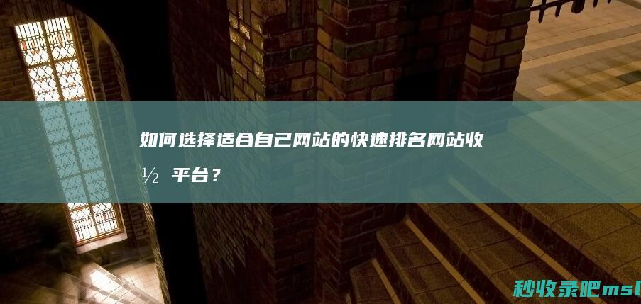 如何选择适合自己网站的快速排名网站收录平台？