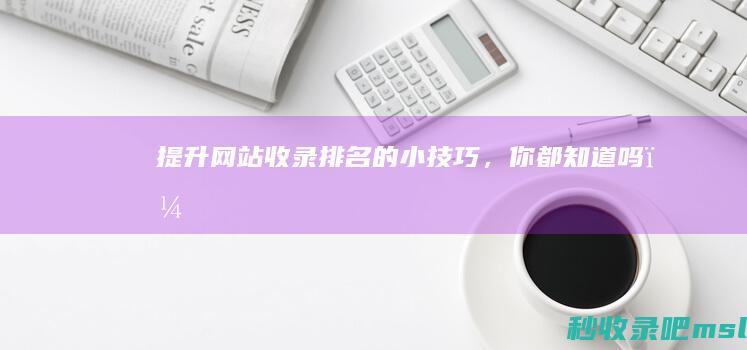 提升网站收录排名的小技巧，你都知道吗？