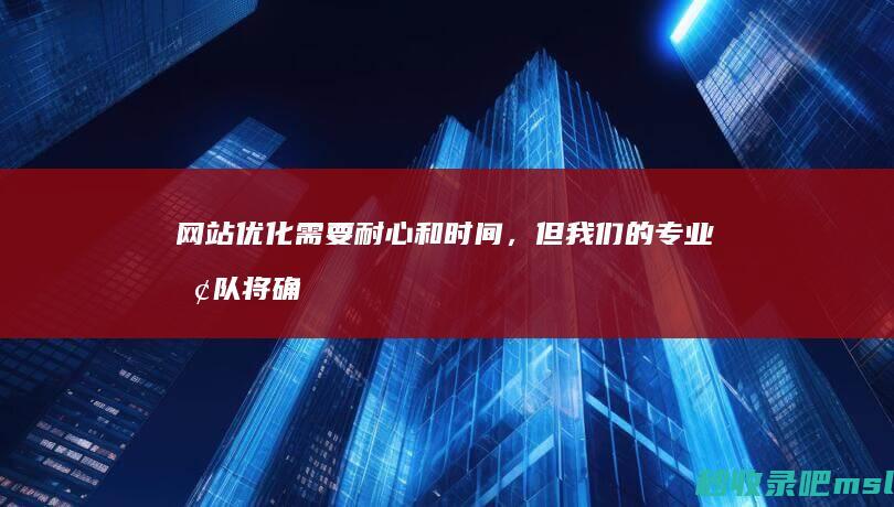 网站优化需要耐心和时间，但我们的专业团队将确保您的努力得到回报。