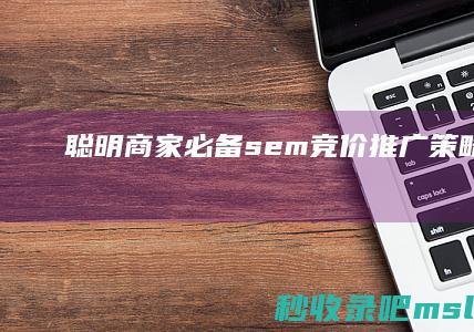 聪明商家必备：sem竞价推广策略解析