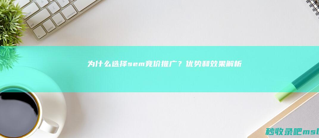 为什么选择sem竞价推广？优势和效果解析