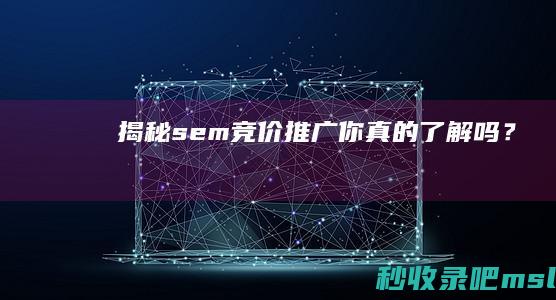 揭秘sem竞价推广：你真的了解吗？