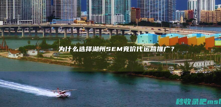 为什么选择湖州SEM竞价代运营推广？