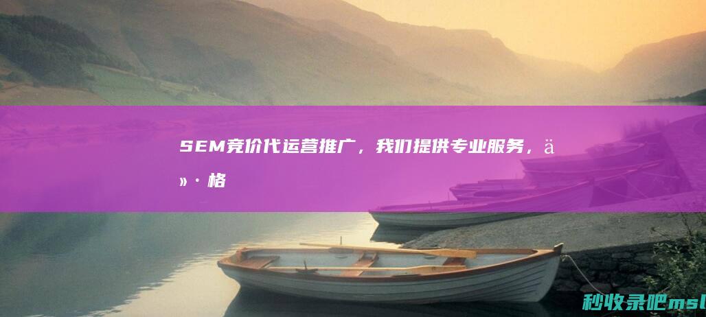 SEM竞价代运营推广，我们提供专业服务，价格超值！