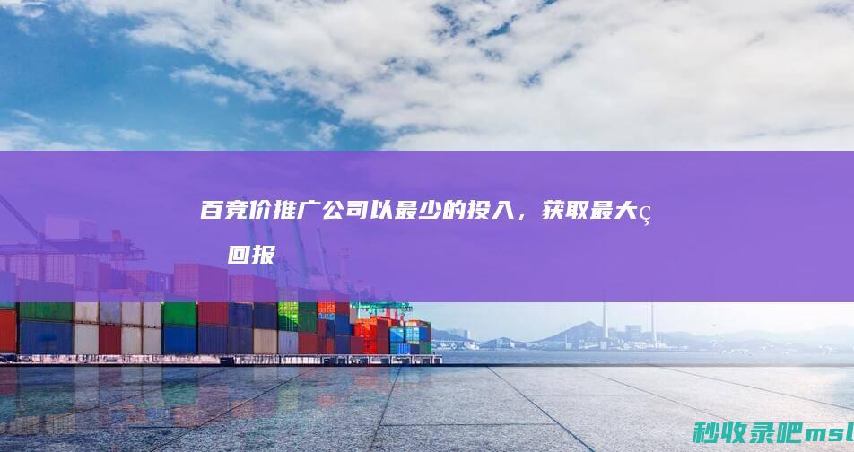 百竞价推广公司：以最少的投入，获取最大的回报！