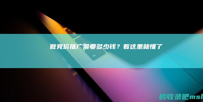 做竞价推广需要多少钱？看这里就懂了！