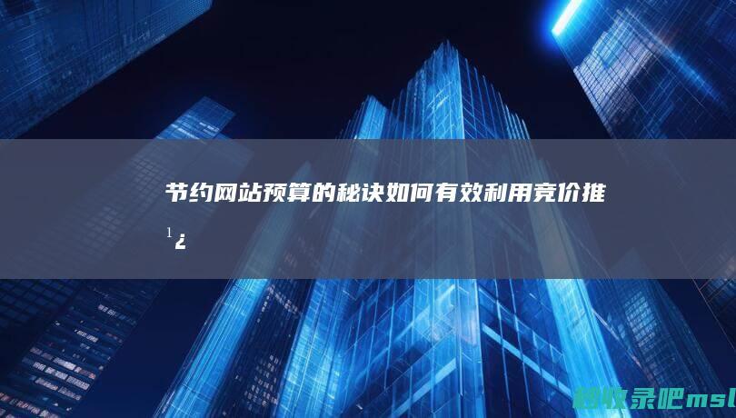 节约网站预算的秘诀：如何有效利用竞价推广