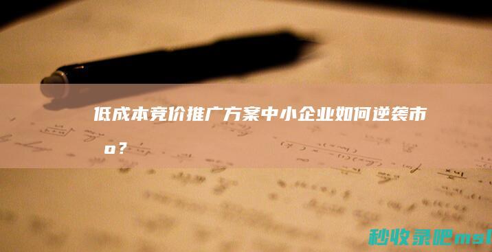 万万没想到▎低成本竞价推广方案：中小企业如何逆袭市场？