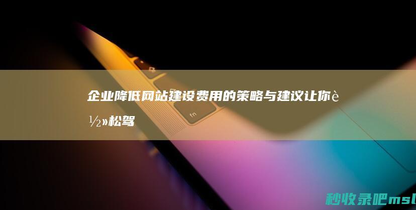 “企业降低网站建设费用的策略与建议”让你轻松驾驭市场竞争！