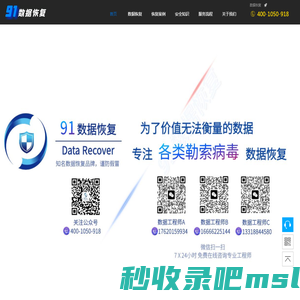 91数据恢复-勒索病毒数据恢复专家,hmallox/rmallox/baxia/bixi/wstop/mkp/SRC/D