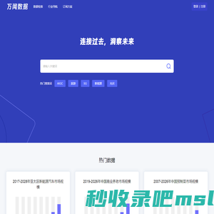 万闻数据-海量数据聚合平台 | 宏观数据、行业数据、公司数据
