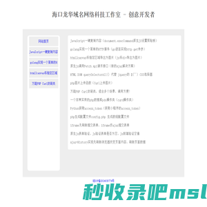 海口龙华域名网络科技工作室 - 创意开发者