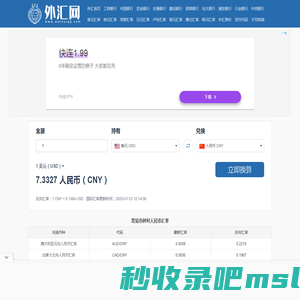 汇率网汇率查询汇率换算器人民币汇率查询今日美元兑换人民币汇率查询 - 外汇网