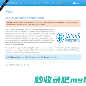 Janus WebRTC Server (multistream): About Janus