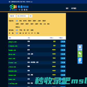 米表9800.com厦门卫擎网络科技专注优质拼音、数字、短杂域名交易