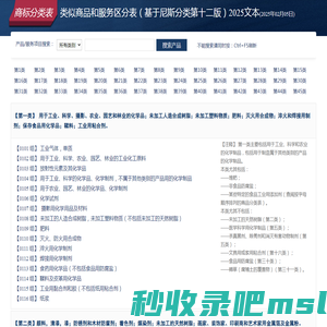 商标分类2025版-商标分类表、基于尼斯商标分类、第十二版商标分类2025版