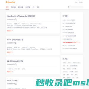 BlenderKou|SAPBusinessOneERP和SQL学习过程分享-首页-
