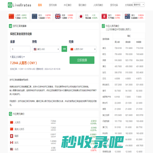 今日汇率查询_在线实时汇率换算器_美元对人民币转换 - 实时汇率网(原来如此网络)